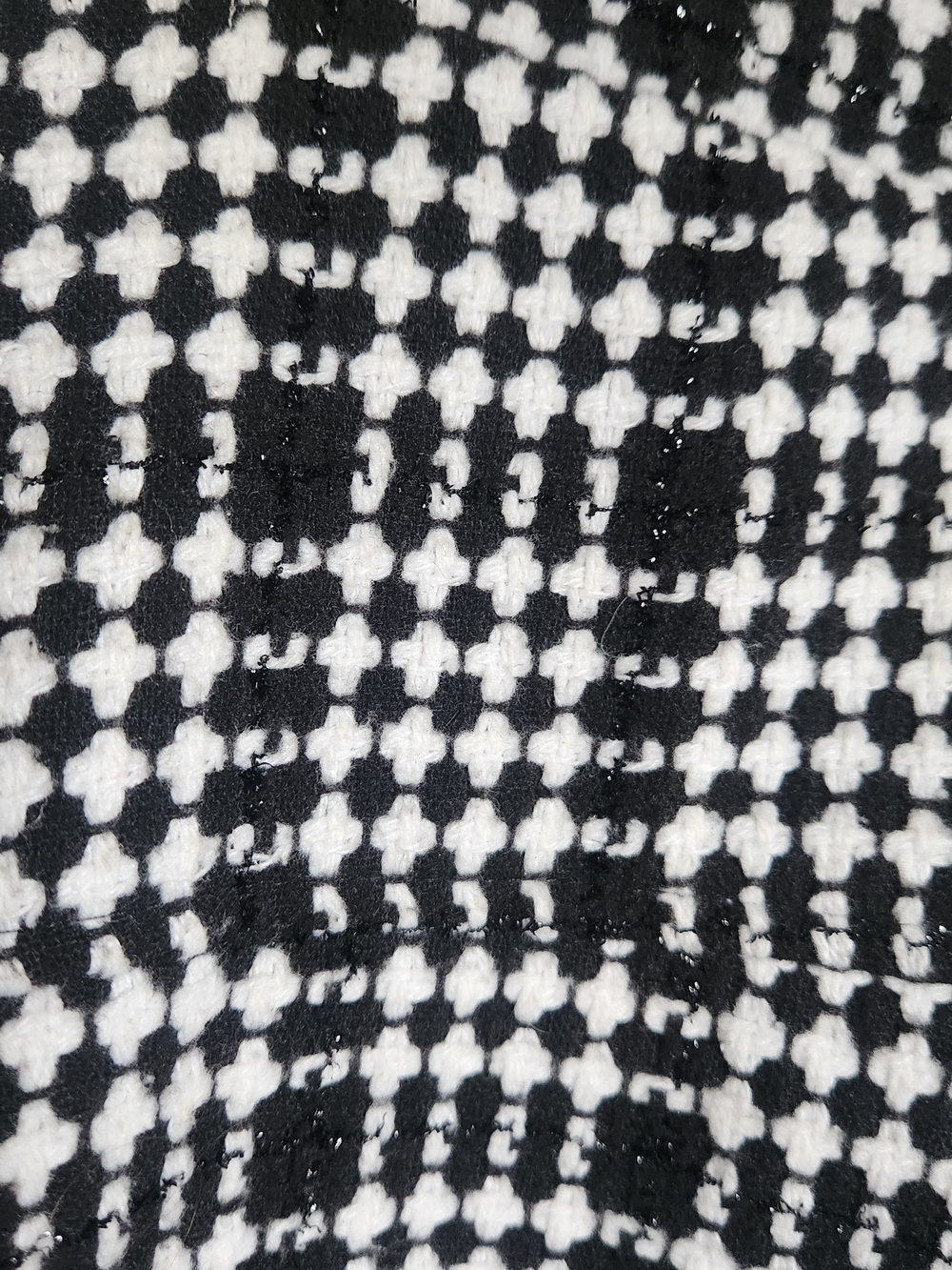 Black & White Houndstooth Plaid Tie-Waist Coat Rampage Women's Coat Size Small - Picture 12 of 13